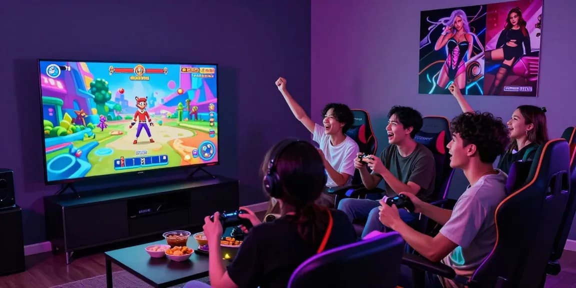 Friends joyfully experiencing degrees of lewdity in an interactive adult game environment.