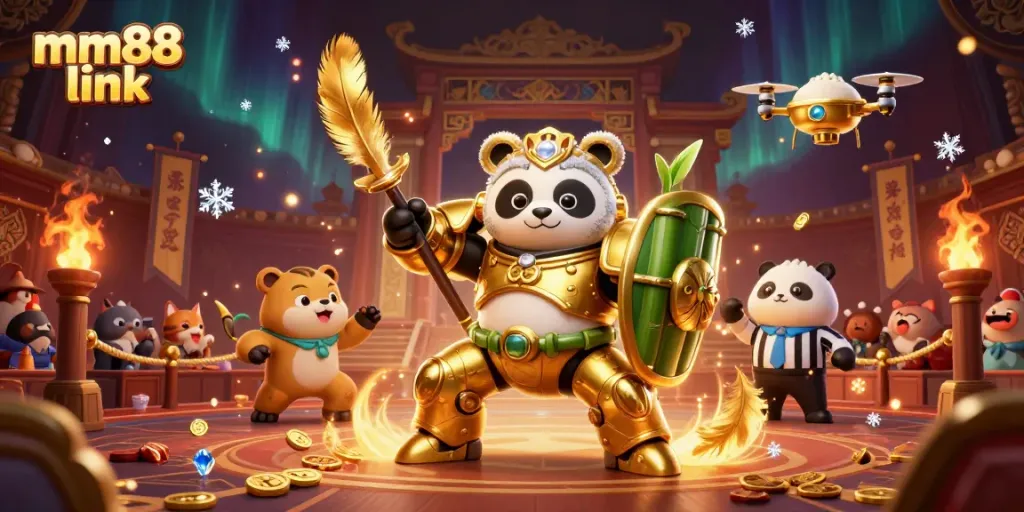 Experience thrilling gameplay with the mm88 link, showcasing dynamic casino characters and exciting visuals.