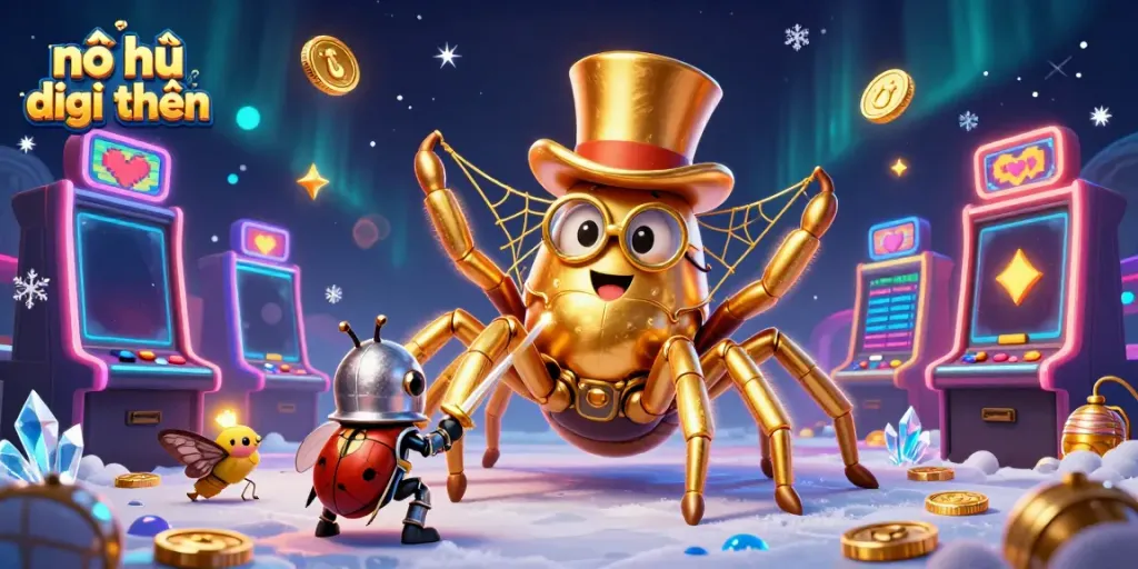 Experience the thrill of nổ hũ đổi thưởng with vibrant slot machines, as our brave beetle knight approaches!