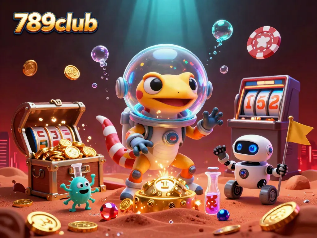 Spin slots and win big at 789club with vibrant 3D illustrations of games and casino action.