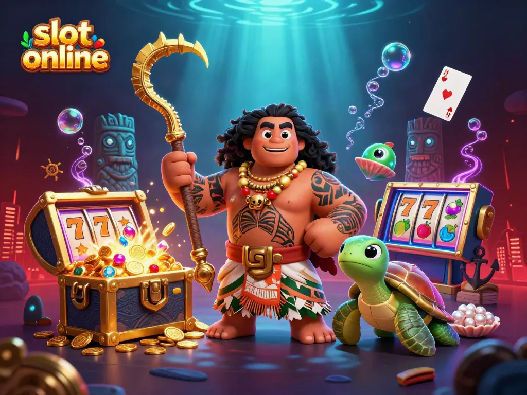 Spin to win at exciting slot online games with vibrant characters and treasure-filled backgrounds.