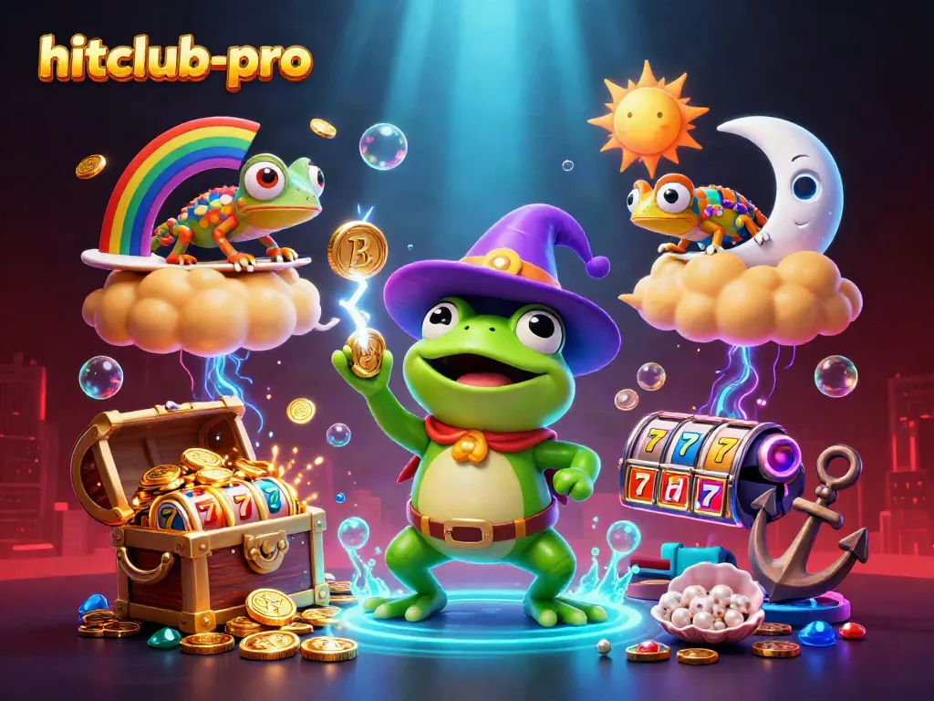 Experience the thrilling excitement of hitclub-pro with a storm of golden coins and vibrant game elements swirling in a captivating scene.