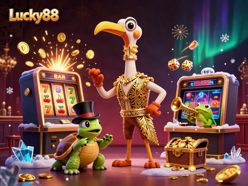 Experience dynamic casino excitement with Lucky88 amidst shimmering jackpot explosions.