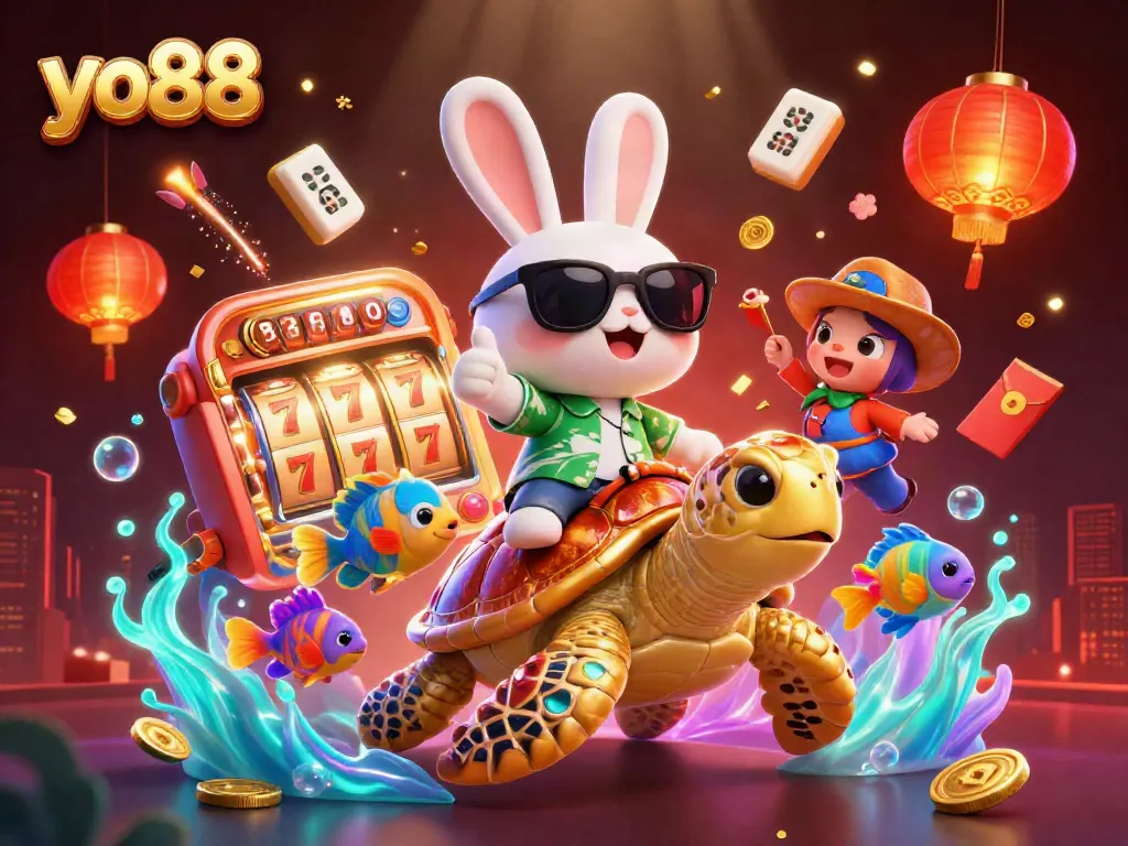 Win big at yo88 with vibrant slots and lively casino elements in a festive underwater scene.