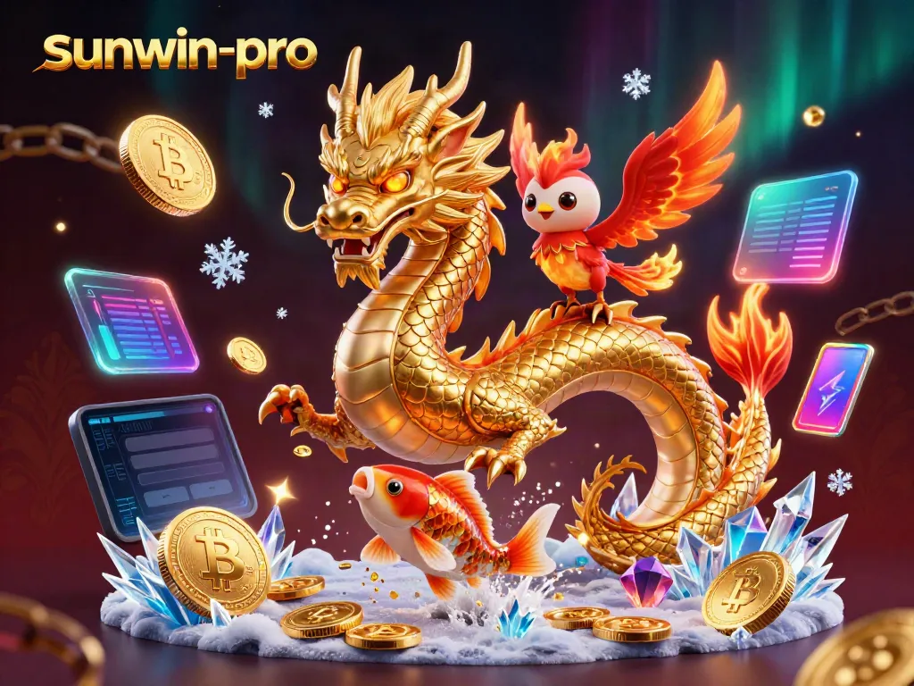 Experience thrilling gameplay with sunwin-pro featuring a dragon, phoenix, and koi fish.