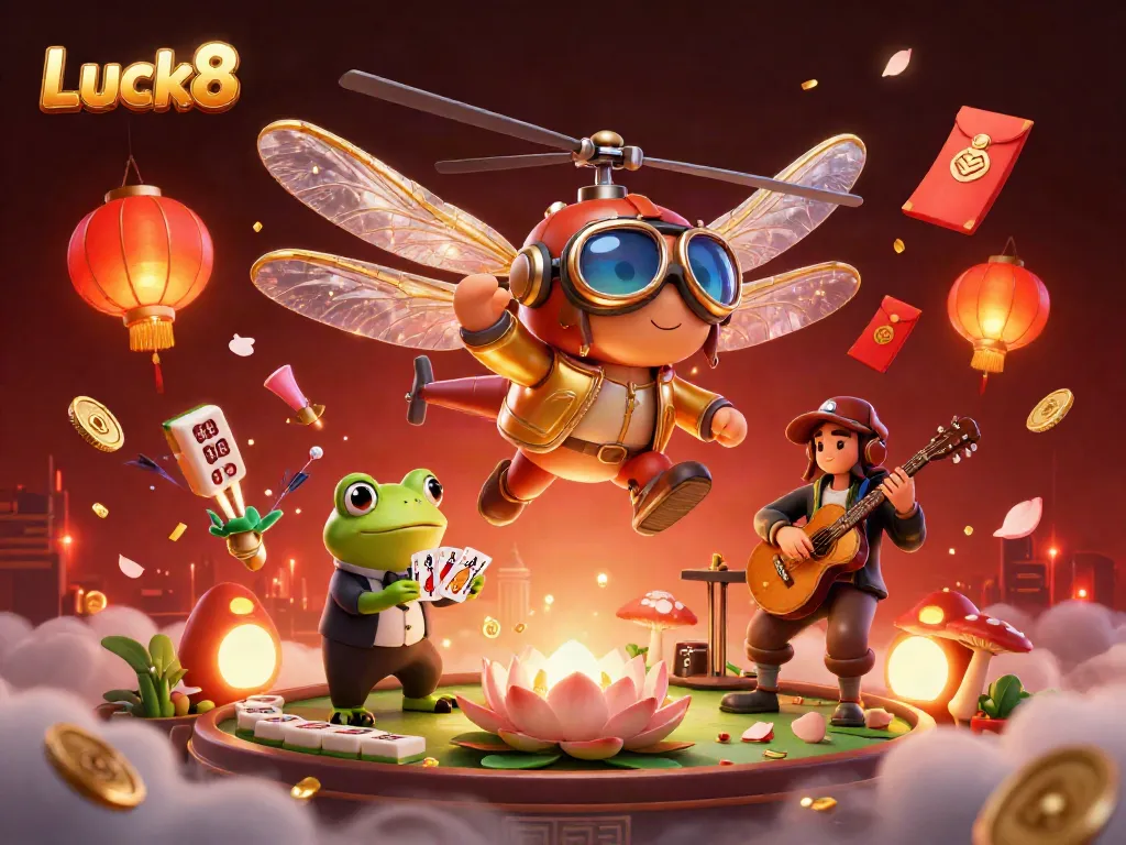Luck8 invites players to enjoy vibrant gaming with unique characters in a rich casino scene