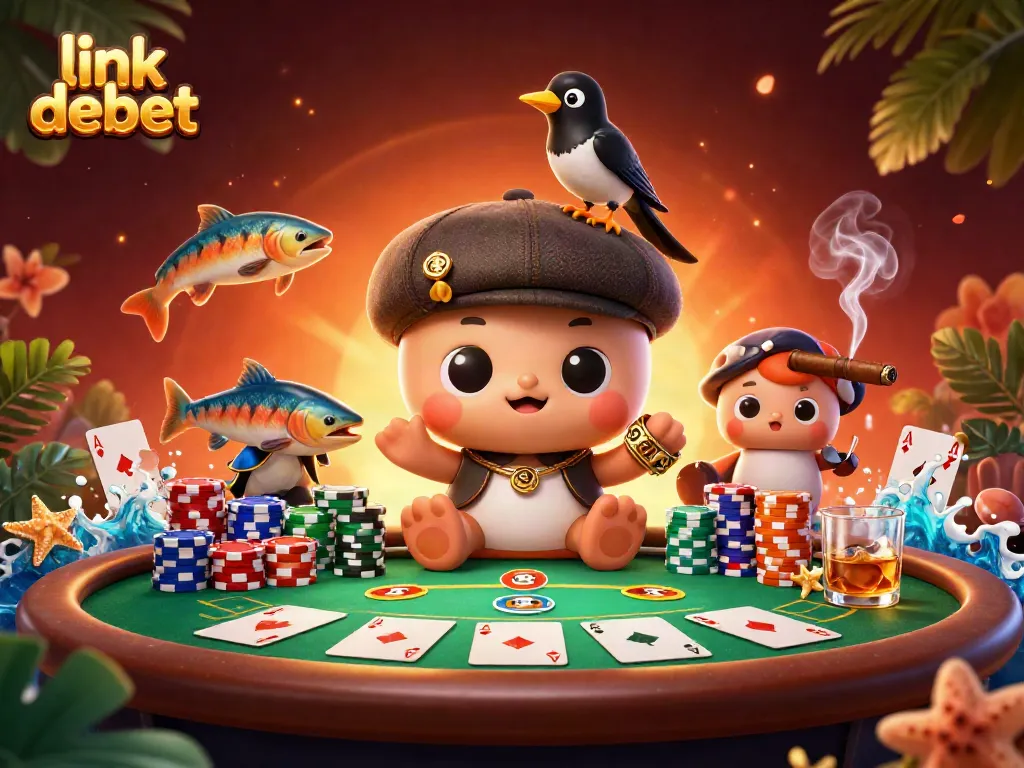Experience the excitement of link debet with a lively scene featuring Nessie and friends playing poker.